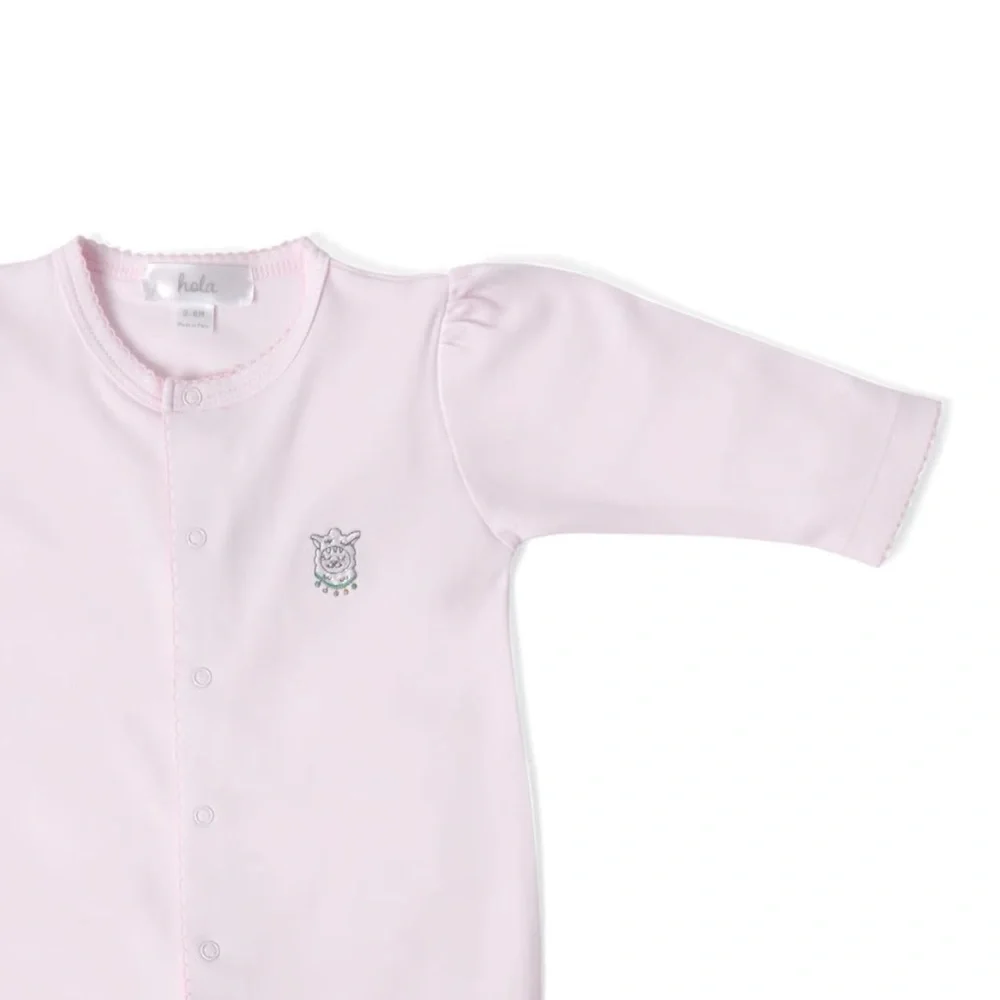 Baby Girls Footie Pima Cotton Footed Sleeper Pajama Playsuit Pink Hola Baby